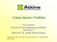 <Class Name> Portfolio PowerPoint PPT Presentation