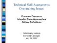 Technical Skill Assessments Overarching Issues PowerPoint PPT Presentation