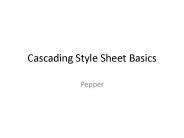 Cascading Style Sheet Basics