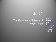 The History and Science of Psychology