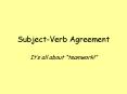 Subject-Verb Agreement PowerPoint PPT Presentation