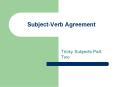 Subject-Verb Agreement PowerPoint PPT Presentation