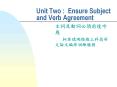 Unit Two : Ensure Subject and Verb Agreement PowerPoint PPT Presentation