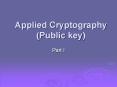 Applied%20Cryptography%20(Public%20key) PowerPoint PPT Presentation