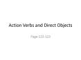 Action Verbs and Direct Objects PowerPoint PPT Presentation