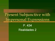 Present Subjunctive with Impersonal Expressions