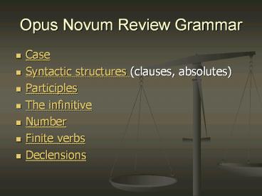 Opus Novum Review Grammar