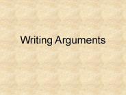 Writing Arguments
