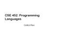 CSE 452: Programming Languages PowerPoint PPT Presentation