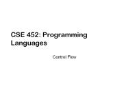 CSE 452: Programming Languages