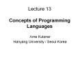Lecture 13 Concepts of Programming Languages PowerPoint PPT Presentation