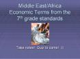 Middle East/Africa Economic Terms from the 7th grade standards PowerPoint PPT Presentation