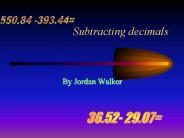 Subtracting decimals