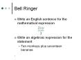 Bell Ringer PowerPoint PPT Presentation