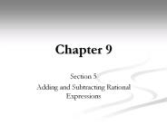 Adding and Subtracting Rational Expressions