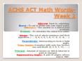 ACHS ACT Math Words-Week 2 PowerPoint PPT Presentation