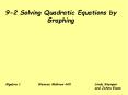 9-2 Solving Quadratic Equations by Graphing PowerPoint PPT Presentation