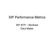 SIP Performance Metrics