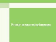 Popular programming languages