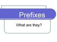 Prefixes