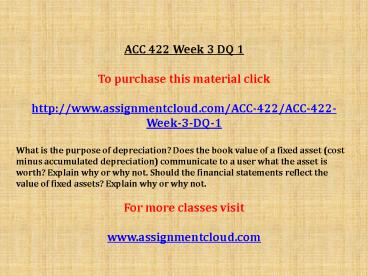 ACC 422 Week 3 DQ 1