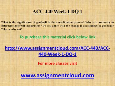 ACC 440 Week 1 DQ 1