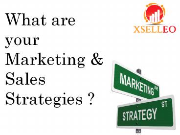 What are your Marketing & Sales Strategies ?