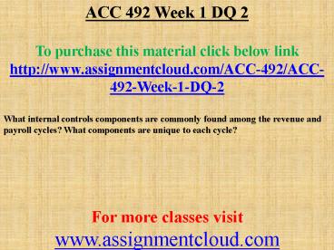 ACC 492 Week 1 DQ 2