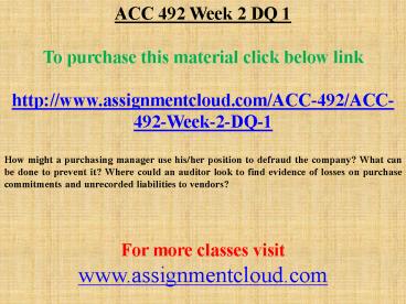 ACC 492 Week 2 DQ 1