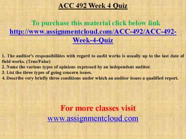 ACC 492 Week 4 Quiz