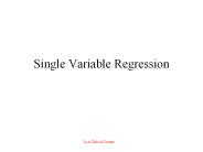 Single Variable Regression