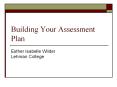 Building Your Assessment Plan PowerPoint PPT Presentation