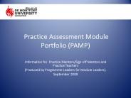 Practice Assessment Module Portfolio (PAMP)