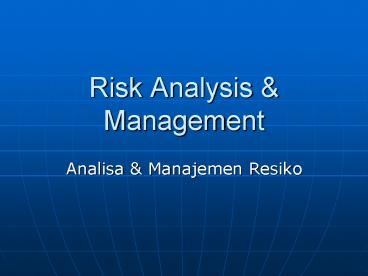 Risk Analysis