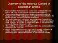 Overview of the Historical Context of Elizabethan Drama PowerPoint PPT Presentation