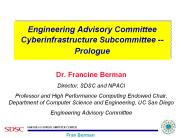 Engineering Advisory Committee Cyberinfrastructure Subcommittee -- Prologue