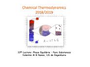Chemical Thermodynamics 2018/2019