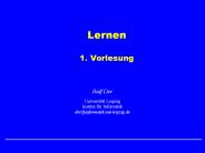 Lernen 1. Vorlesung