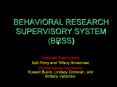 BEHAVIORAL%20RESEARCH%20SUPERVISORY%20SYSTEM%20(BRSS) PowerPoint PPT Presentation