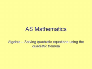 AS Mathematics