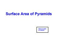 Surface Area of Pyramids