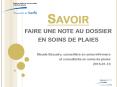 Savoir faire une note au dossier en soins de plaies PowerPoint PPT Presentation