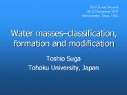 Water masses