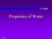 Properties of Water