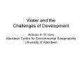 Water and the Challenges of Development PowerPoint PPT Presentation