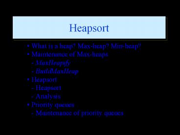 Heapsort