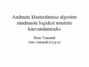 Andmete klasterdamise algoritm s