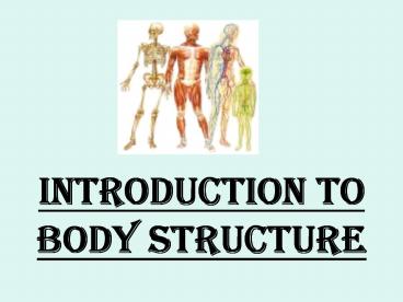 INTRODUCTION TO BODY STRUCTURE