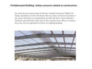 Prefabricated Building- Safety concerns related to construction