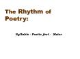 The Rhythm of Poetry: PowerPoint PPT Presentation